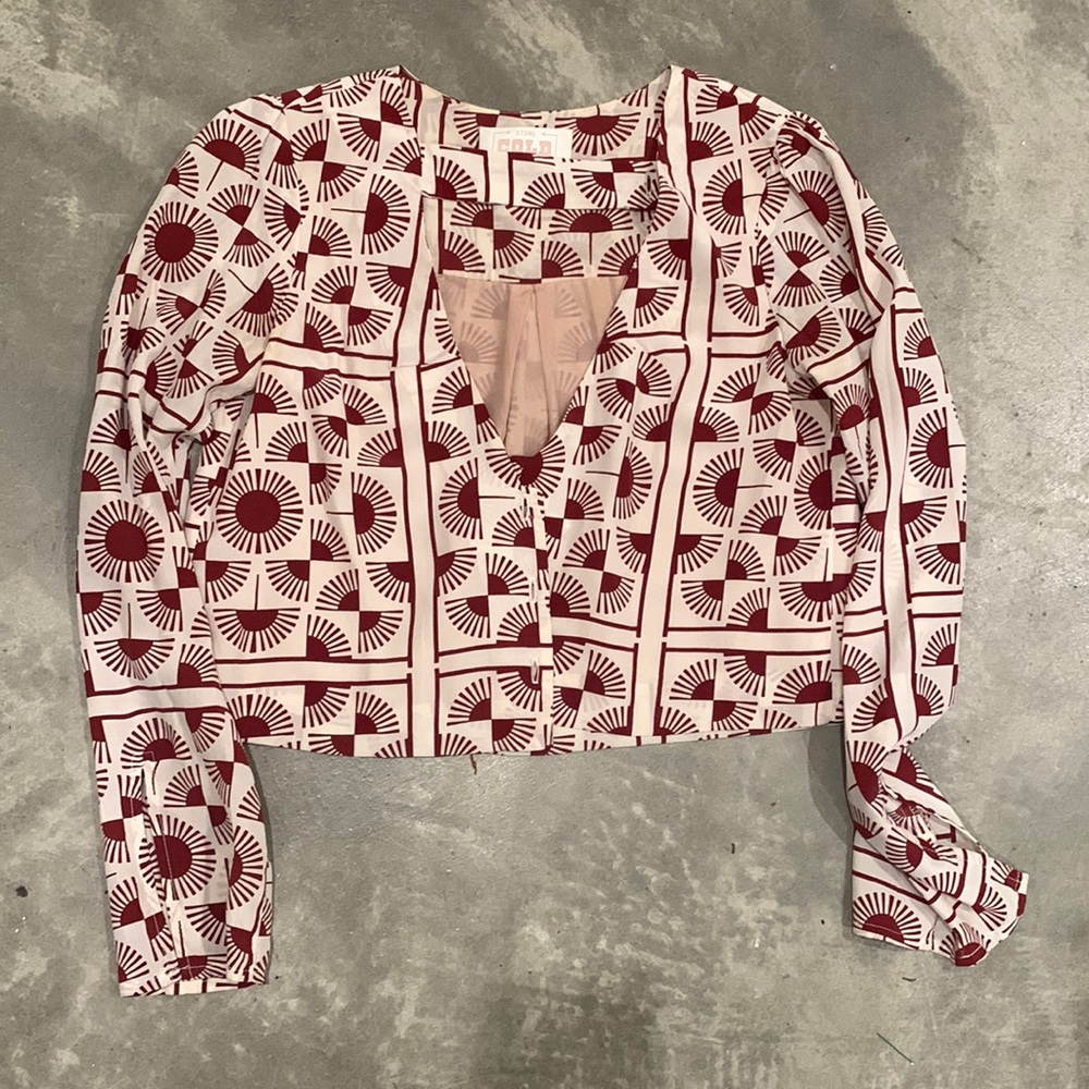 Stone Cold Fox Ono Printed Blouse with neck detail